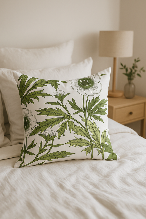 housse de coussin créative à motifs de feuilles vertes - vue 2 sur 2