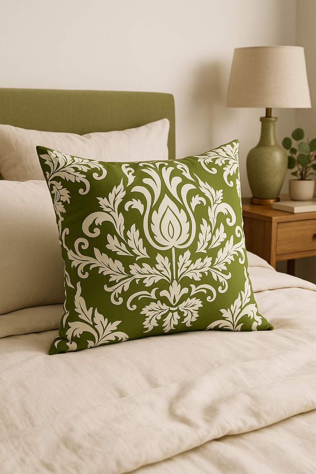 housse de coussin créative à motifs de feuilles vertes - vue 2 sur 2