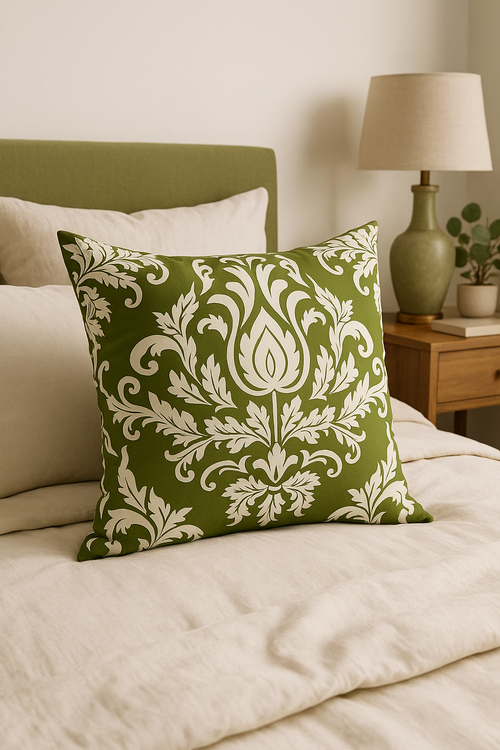 housse de coussin créative à motifs de feuilles vertes - vue 2 sur 2