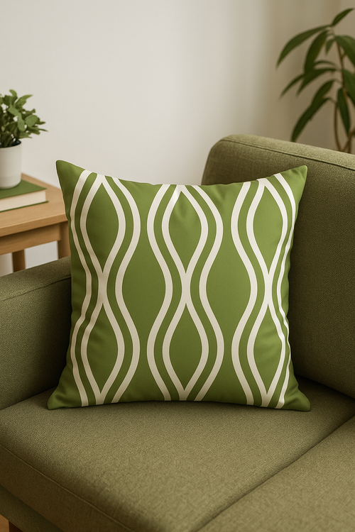 housse de coussin créative à motifs de feuilles vertes - vue 2 sur 2