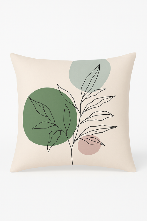 housse de coussin créative à motifs de feuilles vertes
