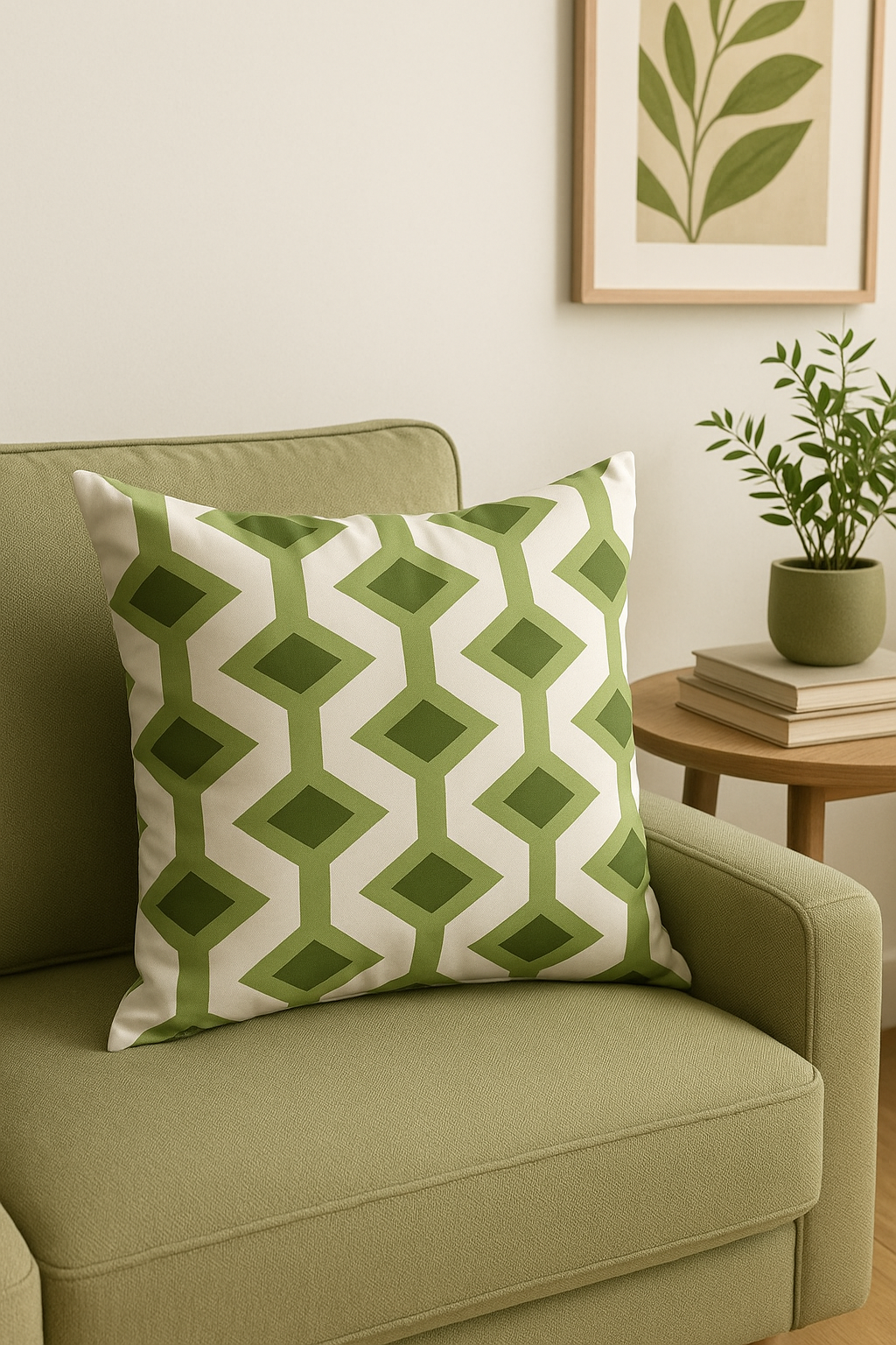 housse de coussin créative avec feuilles vertes pour un style unique