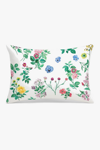 housse de coussin décorative arc-en-ciel fleurs rouges et roses