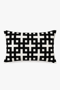 housse de coussin décorative géométrique noir et blanc