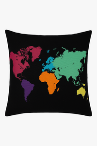 housse de coussin décorative géométrique noir rouge