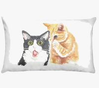 housse de coussin décorative motif animaux mignons chiot chat