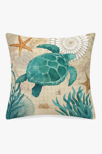 housse de coussin décorative motif tortue marine pour canapé