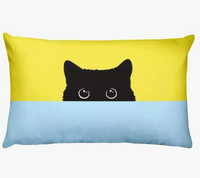 housse de coussin décorative petits animaux chiot et chat