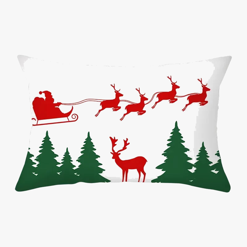 housse de coussin de noël rouge pour déco festive