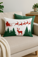 housse de coussin de noël rouge pour déco festive