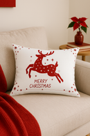 housse de coussin de noël rouge pour décoration intérieure