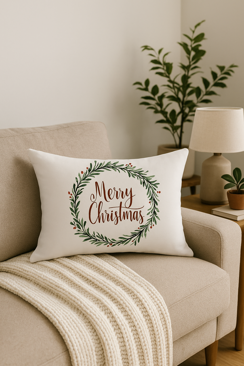 housse de coussin de noël rouge pour décoration intérieure - vue 2 sur 2