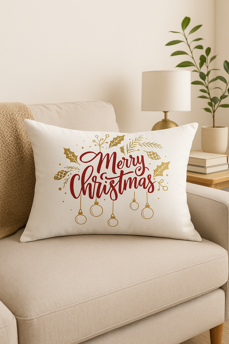 housse de coussin de noël rouge pour décoration intérieure festive