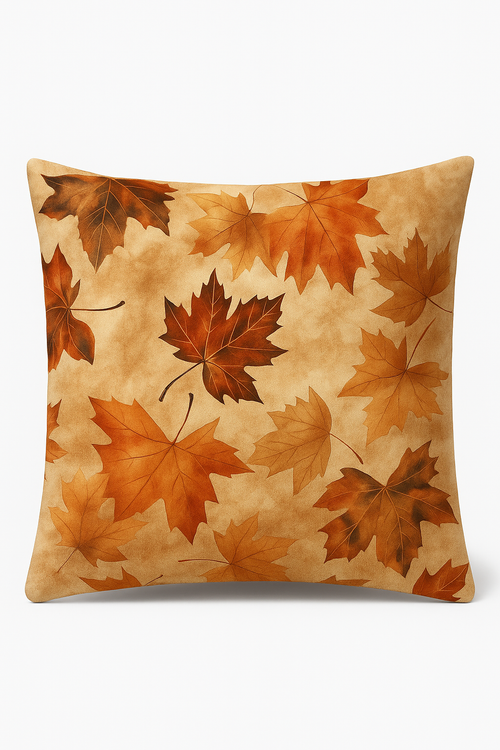 housse de coussin décorative à motif de feuilles d'automne