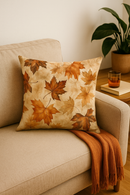 housse de coussin décorative à motif de feuilles d'automne
