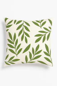housse de coussin décorative à motifs de feuilles vertes