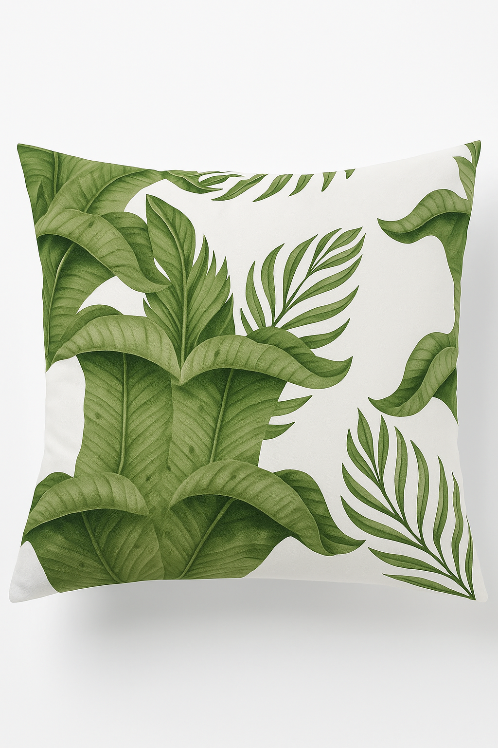 housse de coussin décorative à motifs de feuilles vertes