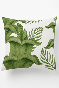 housse de coussin décorative à motifs de feuilles vertes