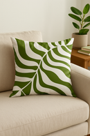 housse de coussin décorative à motifs de feuilles vertes