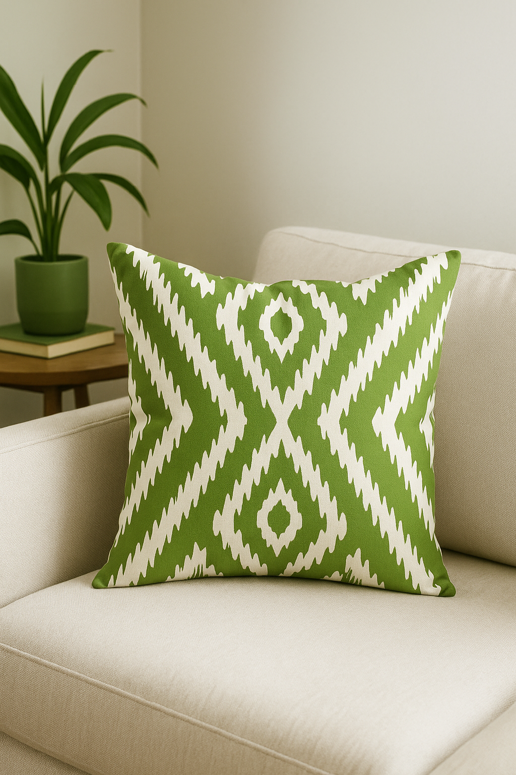 housse de coussin décorative à motifs de feuilles vertes
