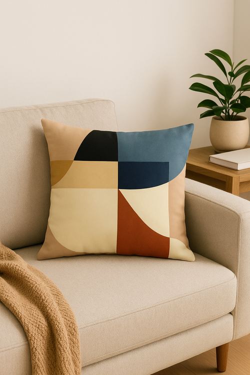 housse de coussin décorative abstraite style nordique pour salon - vue 2 sur 2