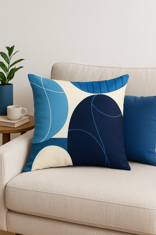 housse de coussin décorative abstraite style nordique pour salon - vue 2 sur 2