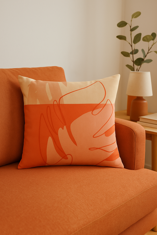 housse de coussin décorative abstraite style nordique pour salon - vue 2 sur 2