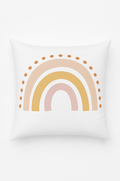 housse de coussin décorative arc-en-ciel dessin animé pour canapé
