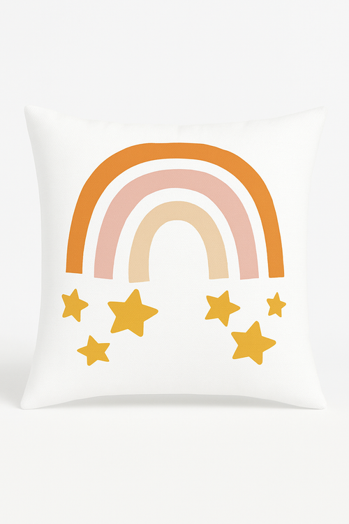 housse de coussin décorative arc-en-ciel et géométrique