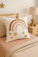 housse de coussin décorative arc-en-ciel et géométrique