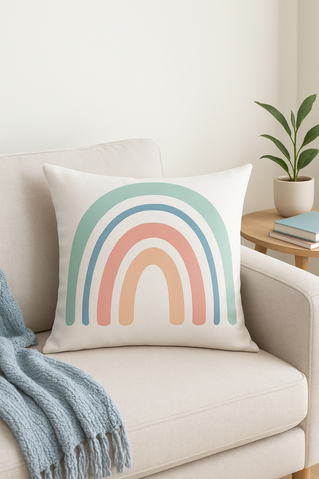 housse de coussin décorative arc-en-ciel et géométrique pour canapé - vue 2 sur 2