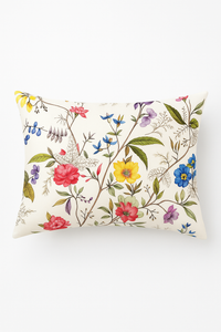 housse de coussin décorative arc-en-ciel fleurs rouges et roses