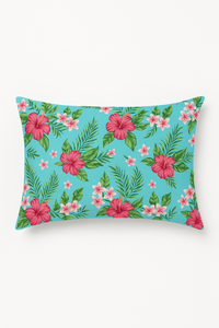 housse de coussin décorative arc-en-ciel fleurs rouges et roses