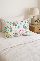 housse de coussin décorative arc-en-ciel fleurs rouges et roses