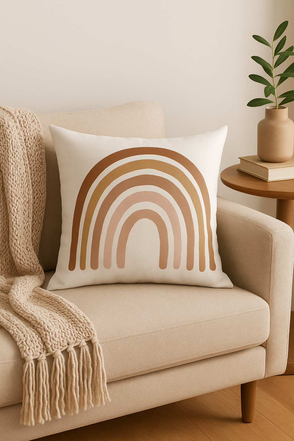 housse de coussin décorative arc-en-ciel géométrique pour canapé - vue 2 sur 2