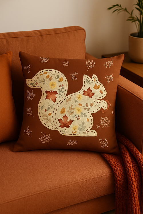 housse de coussin décorative automnale love and home - vue 2 sur 2