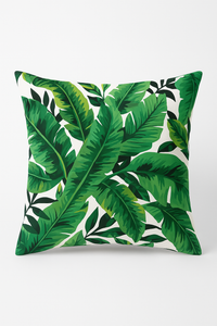 housse de coussin décorative avec cactus et plantes tropicales