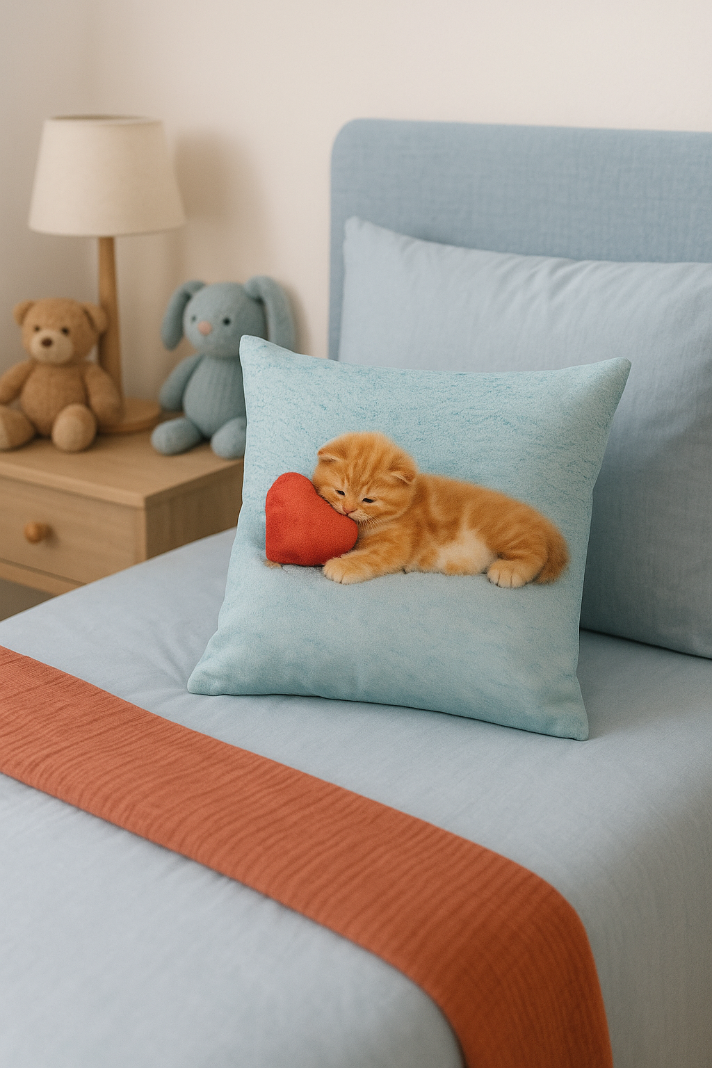 housse de coussin décorative avec motif chat mignon - vue 2 sur 2