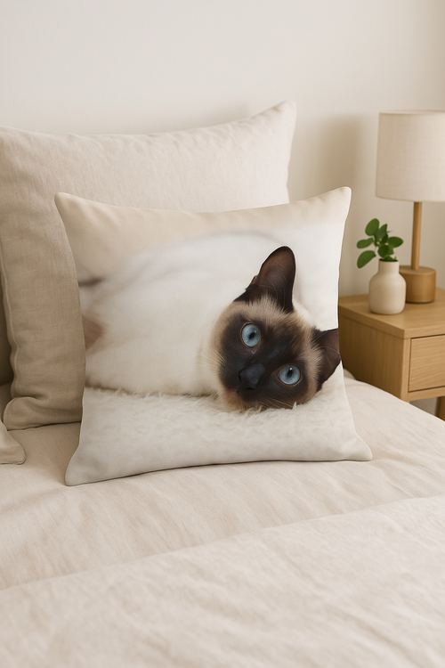 housse de coussin décorative avec motif chat mignon - vue 2 sur 2