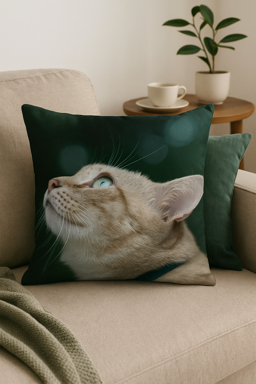 housse de coussin décorative avec motif chat mignon - vue 2 sur 2