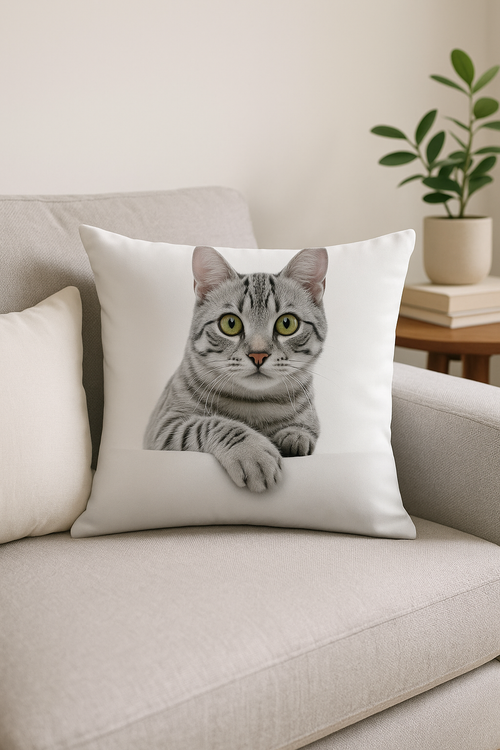 housse de coussin décorative avec motif chat mignon - vue 2 sur 2
