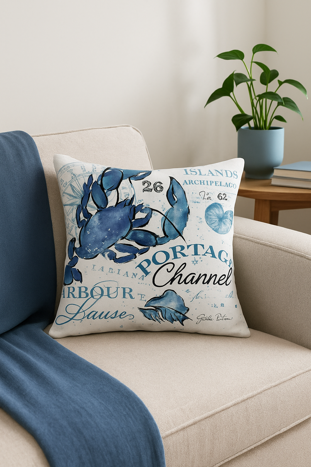housse de coussin décorative avec motif tortue marine - vue 2 sur 2