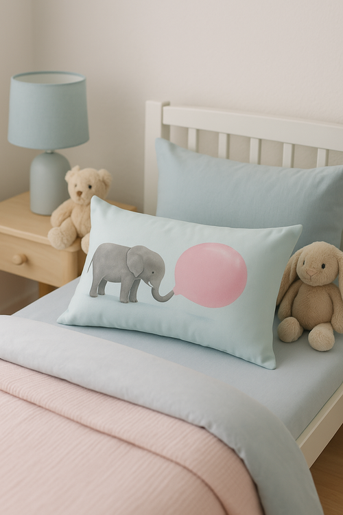 housse de coussin décorative avec motifs de petits animaux - vue 2 sur 2
