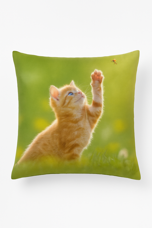 housse de coussin décorative chat mignon pour intérieur