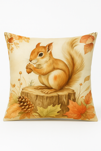 housse de coussin décorative écureuil citrouille automne