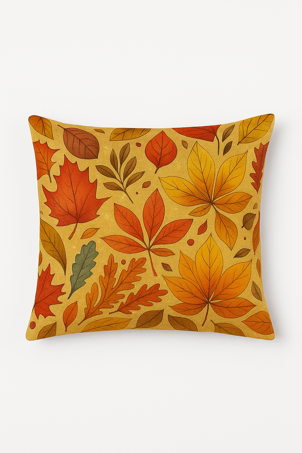 housse de coussin décorative feuilles d'automne et citrouilles