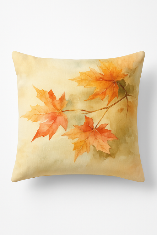 housse de coussin décorative feuilles d'érable automne