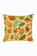 housse de coussin décorative feuilles dautomne et citrouilles