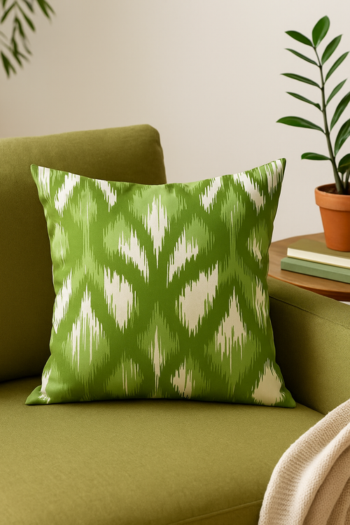 housse de coussin décorative feuilles vertes créatives pour intérieur - vue 2 sur 2