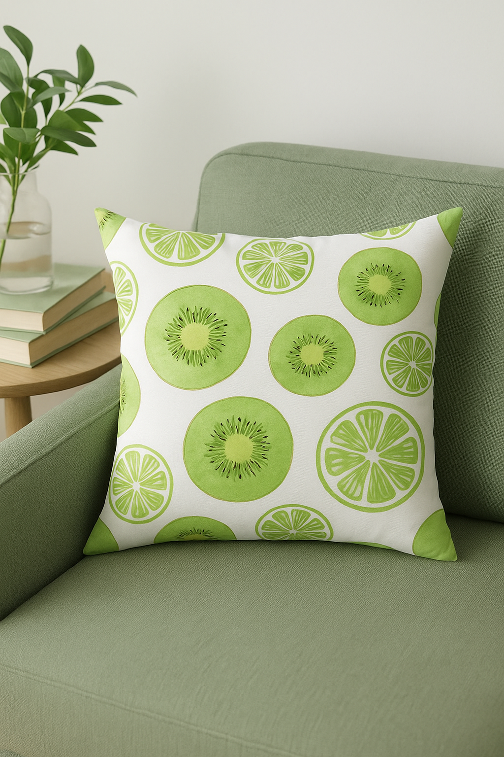 housse de coussin décorative fruits d'été citron orange fraise pastèque - vue 2 sur 2